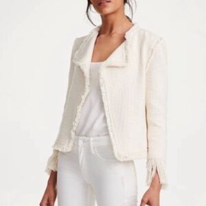 Club Monoco Fringe Tweed Cream Jacket